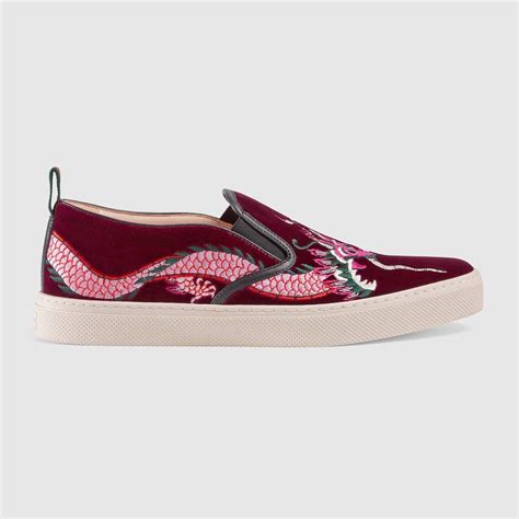 gucci dublin embroidered dragon skate sneaker bordeaux ebay|Gucci Sneakers for Men .